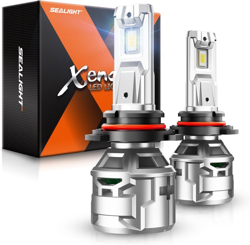 SEALIGHT 9005/HB3 30000LM Bulbs, 6500K Cool White 9005 Fog Lights with 15000RPM Cooling Fan, 60,000-hour Ultra-long Lifespan, Plug-N-Play Headlight Housings Pack of 2 - Image 1